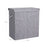 Double Laundry Hamper - Linenette Fabric - Grey - Divided Design with Magnetic Lid and Removable Liner
