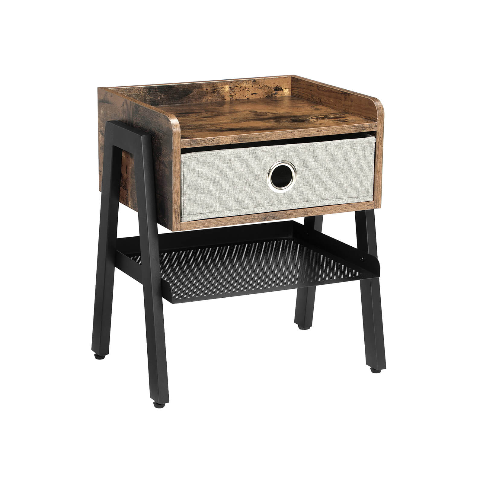 Side Table - Metal - Rustic Brown