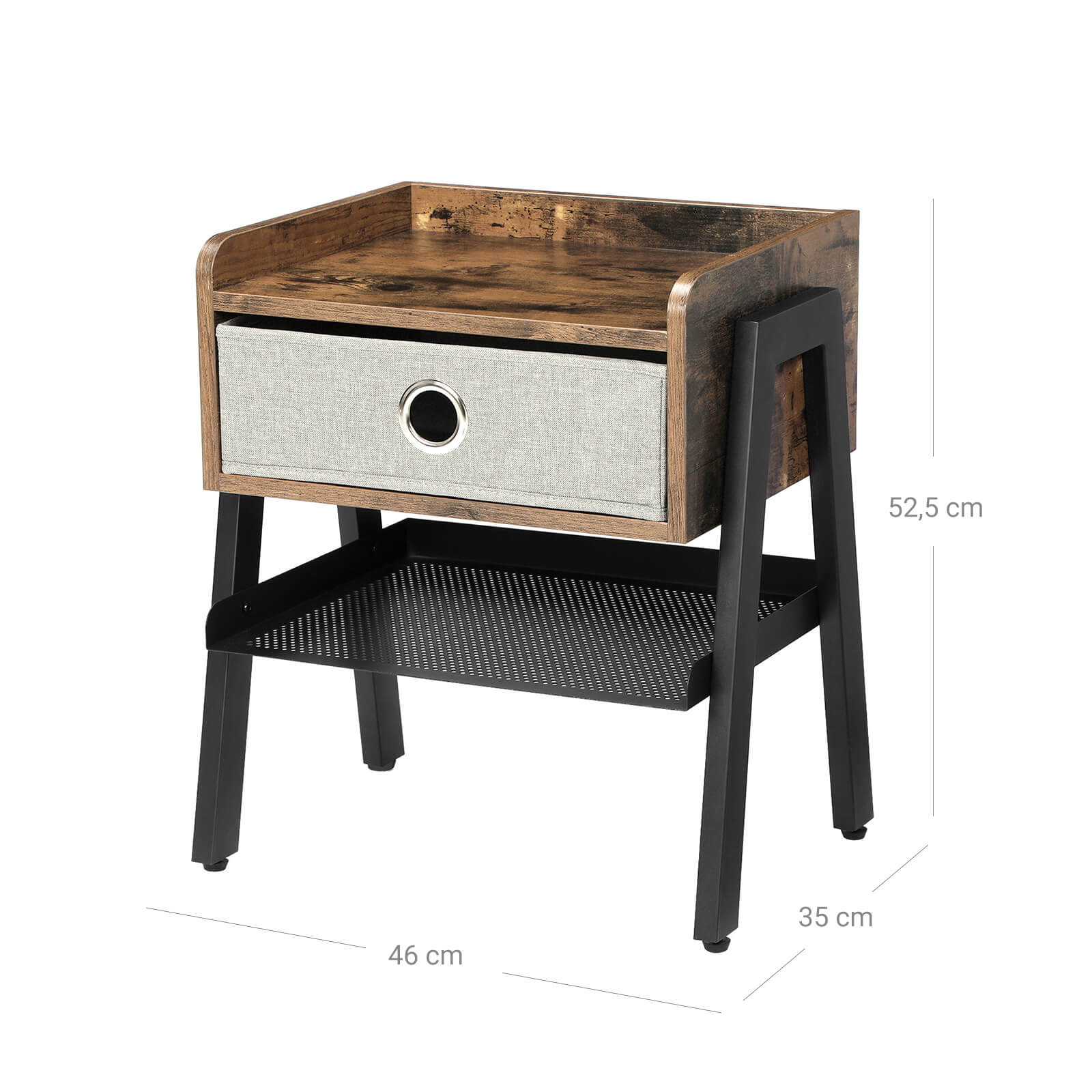 Side Table - Metal - Rustic Brown