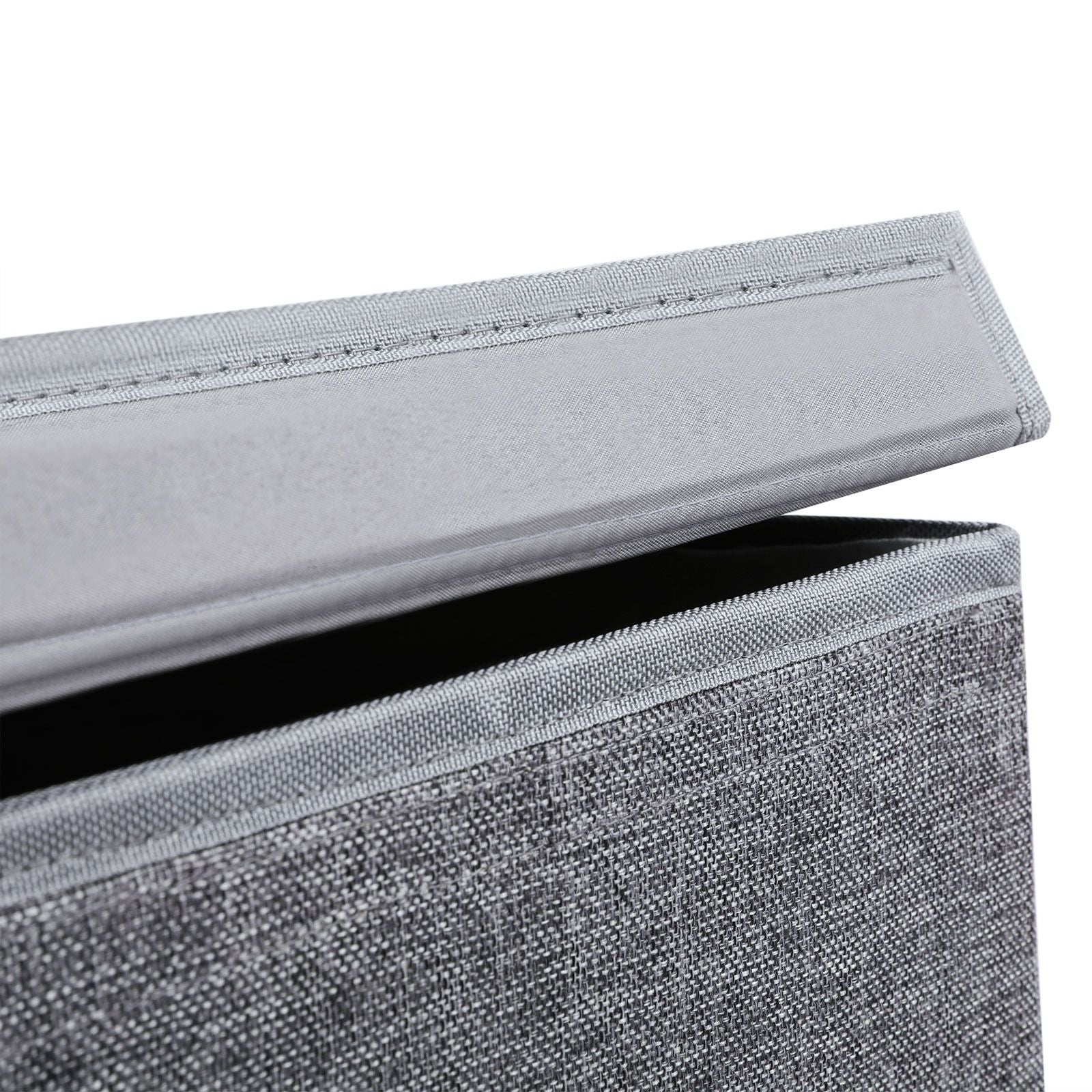 Laundry Hamper - Linenette Fabric - Grey - 85L Capacity with Magnetic Lid and Removable Liner Bag