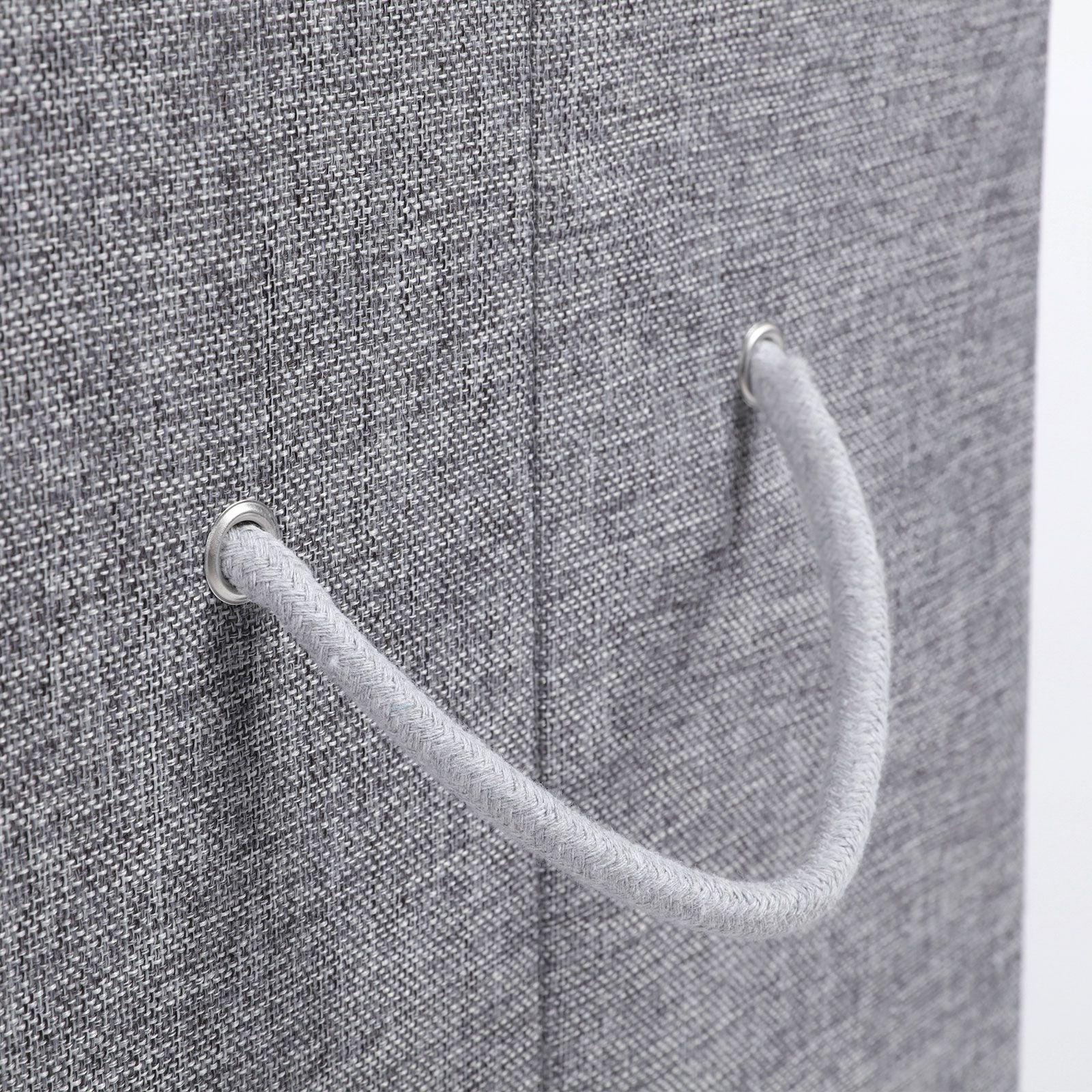 Laundry Hamper - Linenette Fabric - Grey - 85L Capacity with Magnetic Lid and Removable Liner Bag