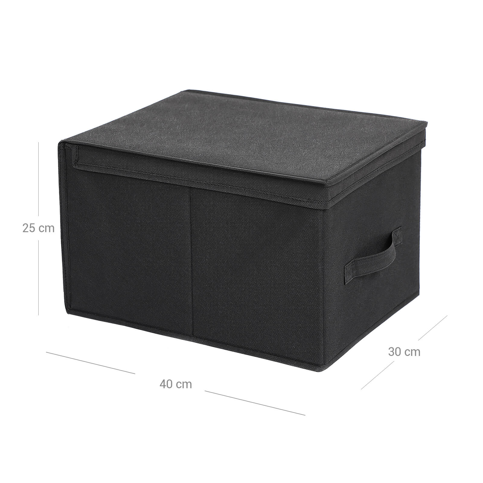 Fabric Storage Boxes - Fabric - Beige - Set of 3 with Lids and Label Holders