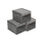 Fabric Storage Boxes Set - Fabric - Grey - Set of 3 with Clear Front Window and Lid