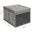 Fabric Storage Boxes Set - Fabric - Grey - Set of 3 with Clear Front Window and Lid