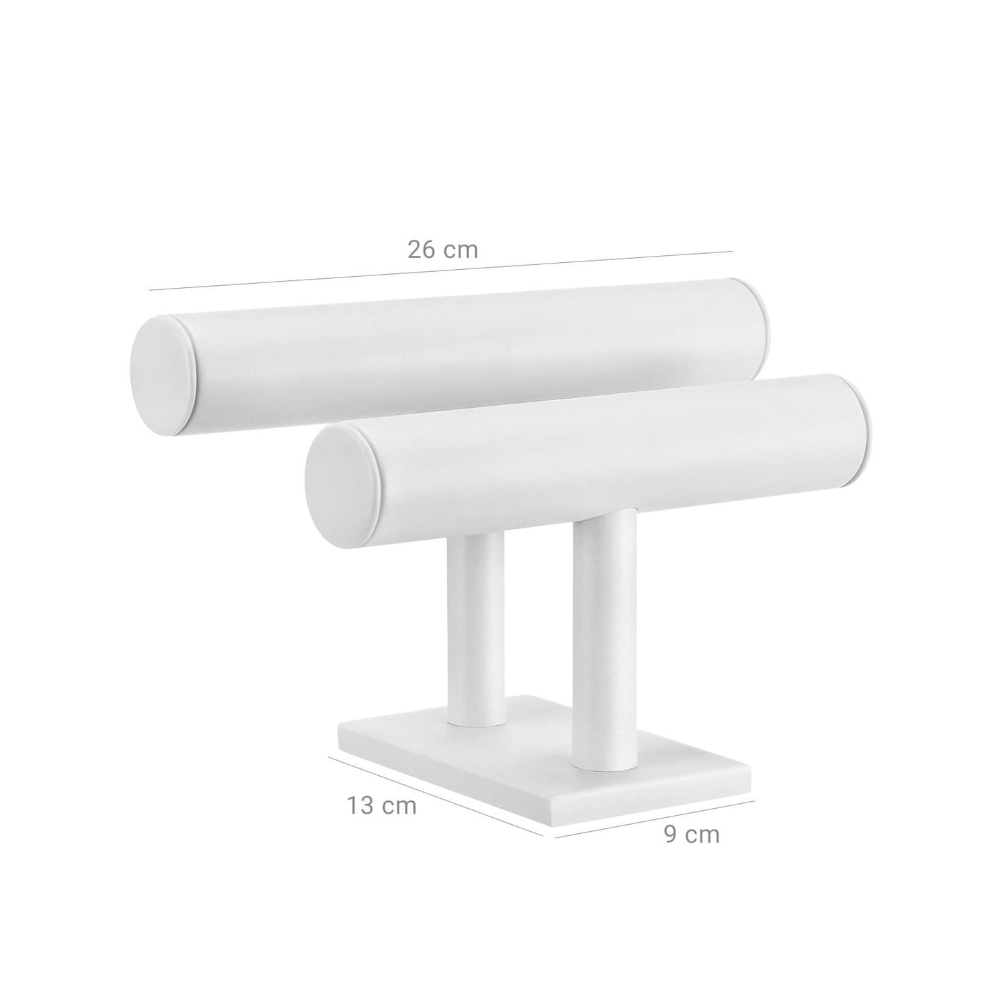 Jewellery Stand - Faux Leather - White - Multi-Functional Holder for Earrings
