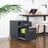Lockable File Cabinet - Wood - White - 2 Drawers with Wheels and Adjustable Hanging Rails