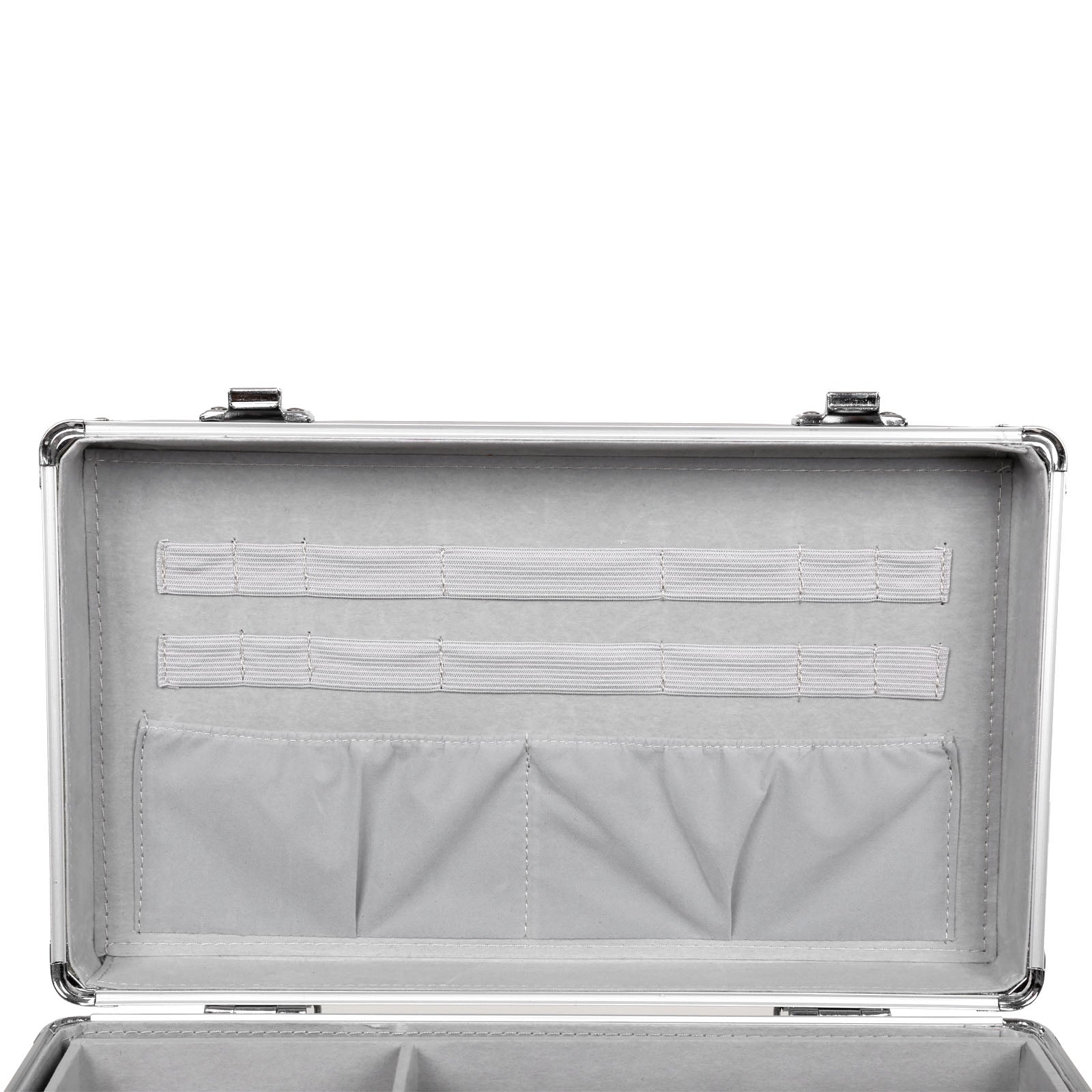 First Aid Medicine Case - ABS - Silver - Portable with Carry Handle and Strap