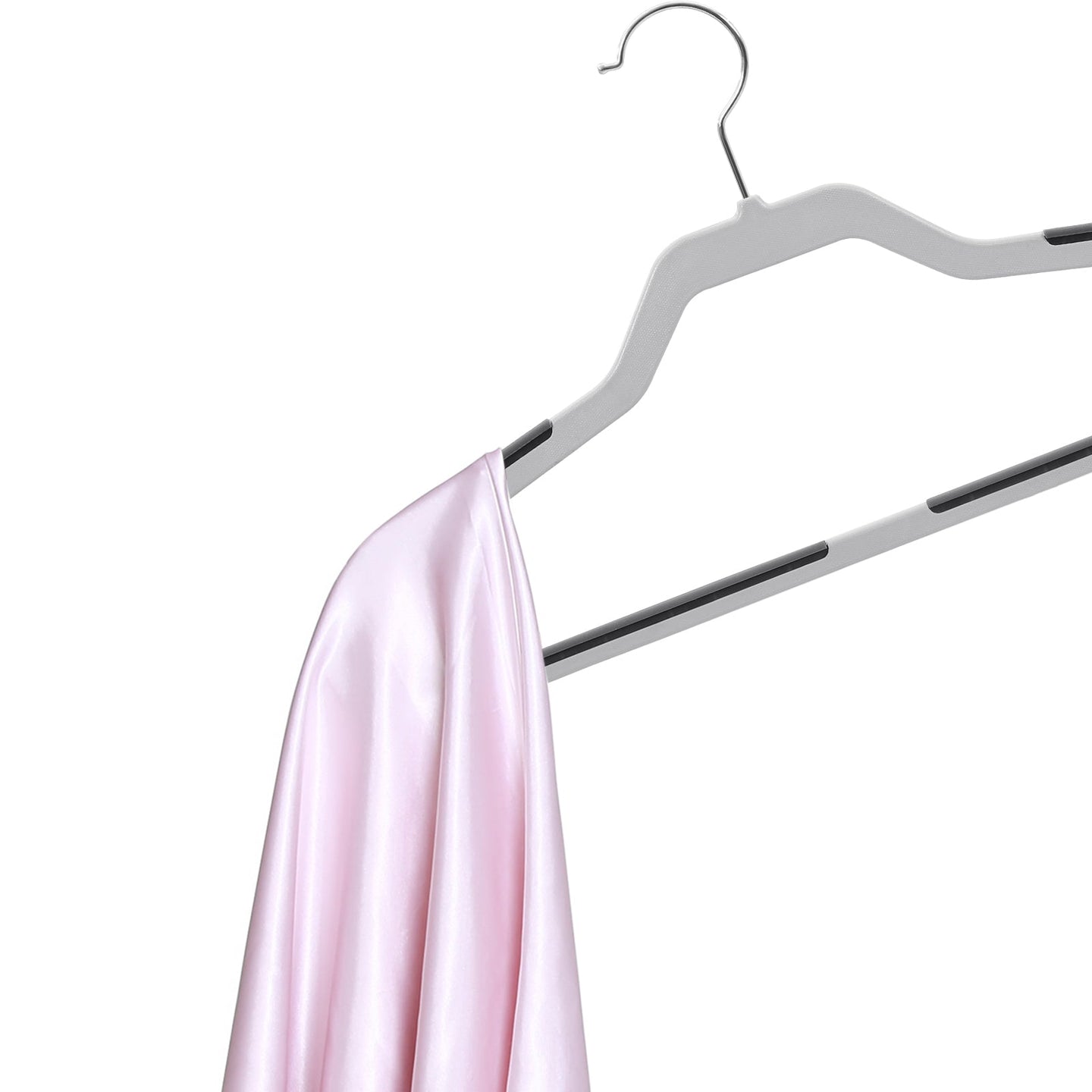 Suit Hangers - Plastic - Grey - Flat-Head Design with 360° Swivel Hook and Non-Slip Protection