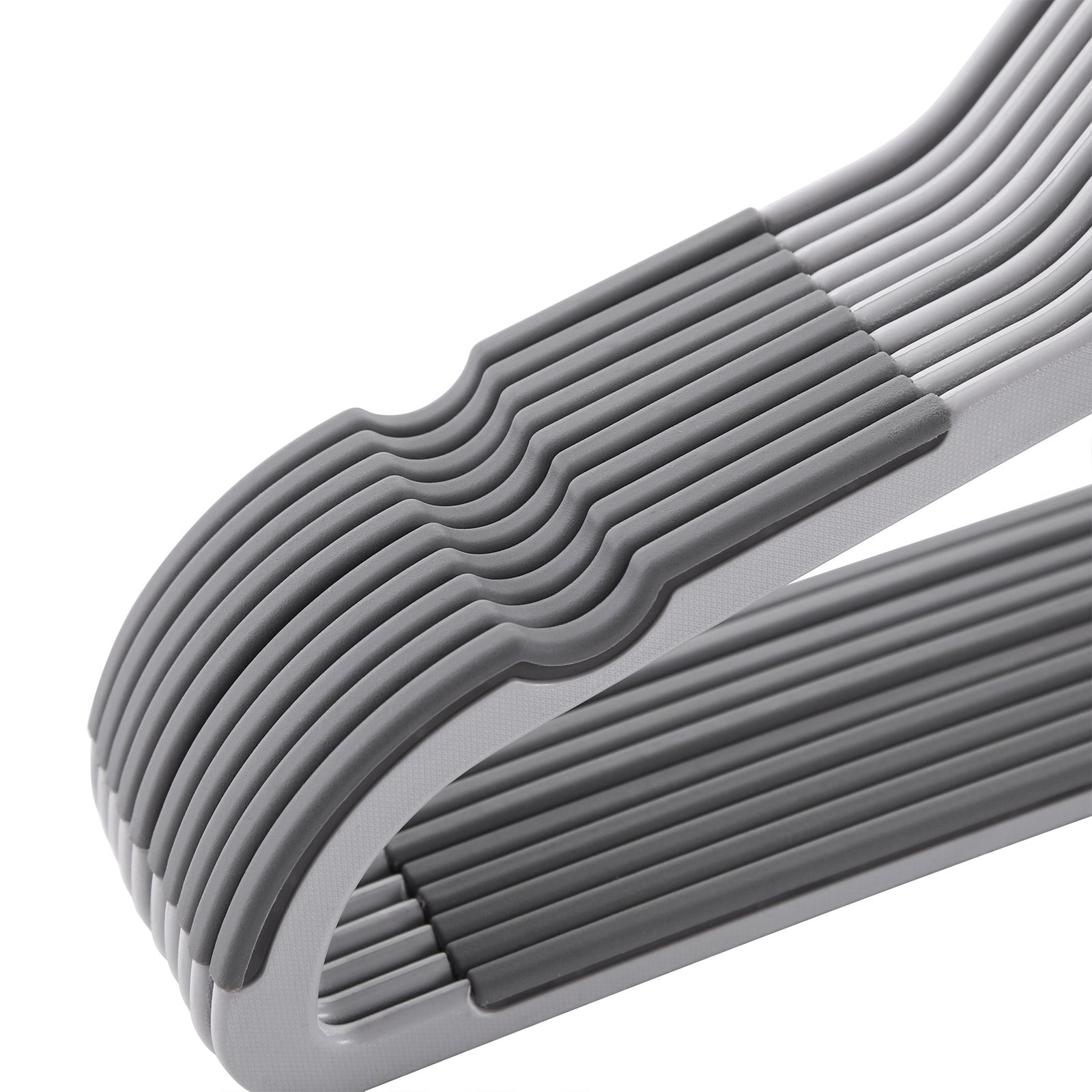 Suit Hangers - Plastic - Grey - Flat-Head Design with 360° Swivel Hook and Non-Slip Protection
