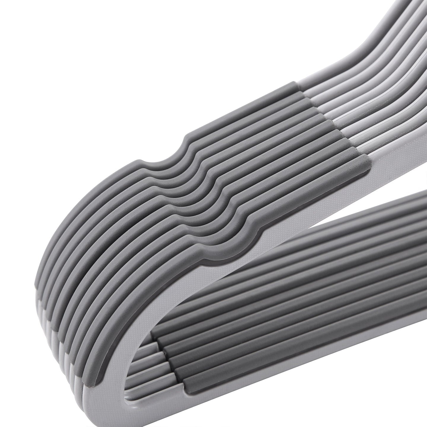 Suit Hangers - Plastic - Grey - Flat-Head Design with 360° Swivel Hook and Non-Slip Protection