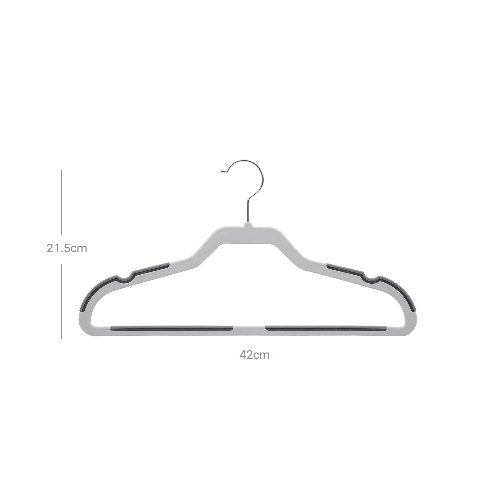 Suit Hangers - Plastic - Grey - Flat-Head Design with 360° Swivel Hook and Non-Slip Protection