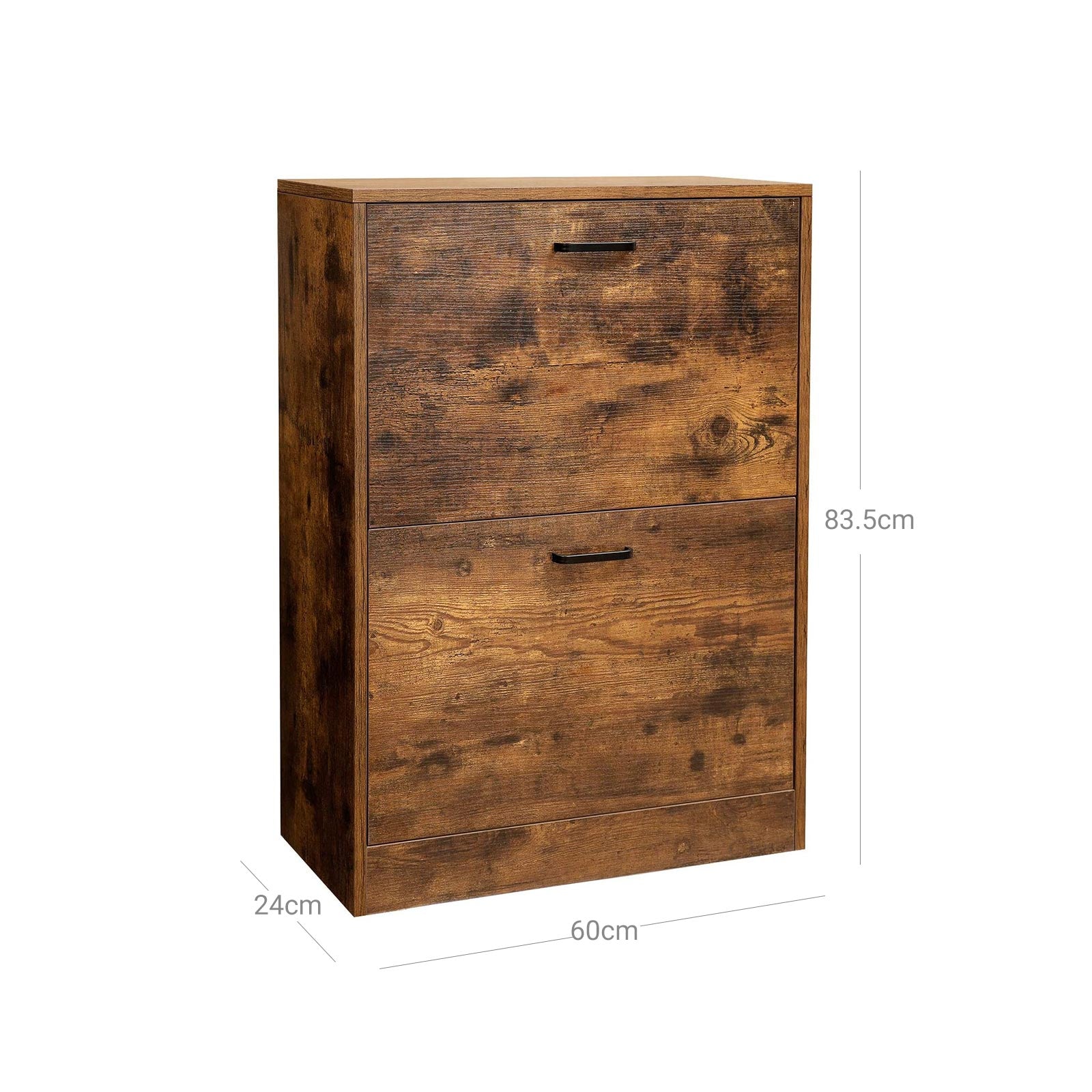 Shoe Cabinet - Engineered Wood - White - 2 Flip Doors for Boot and Heel Storage