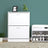 Shoe Cabinet - Engineered Wood - White - 2 Flip Doors for Boot and Heel Storage