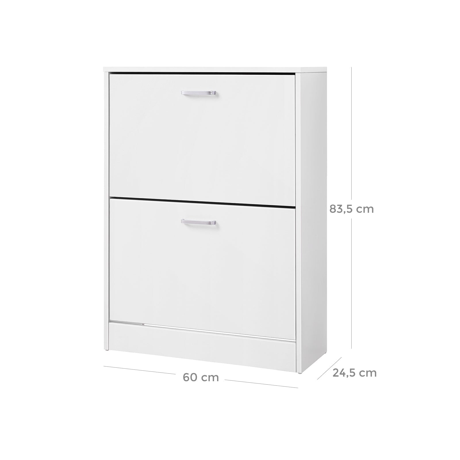 Shoe Cabinet - Engineered Wood - White - 2 Flip Doors for Boot and Heel Storage