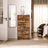 Shoe Cabinet - 3-Tier with Flip Doors - Wood - Rustic Brown