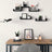 Floating Wall Shelves - MDF - Black - Modern High Gloss Finish with Invisible Mounting
