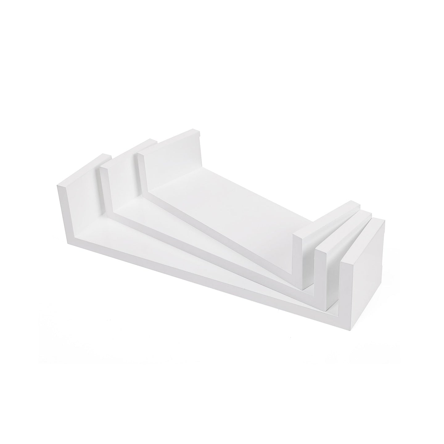 Floating Wall Shelves - MDF - Black - Modern High Gloss Finish with Invisible Mounting