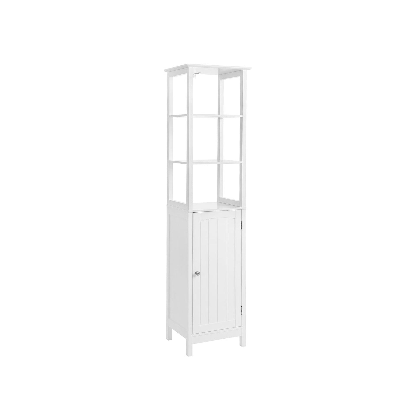 Multifunctional Tall Cabinet - Wood - White - 3-Tier Storage for Bathroom