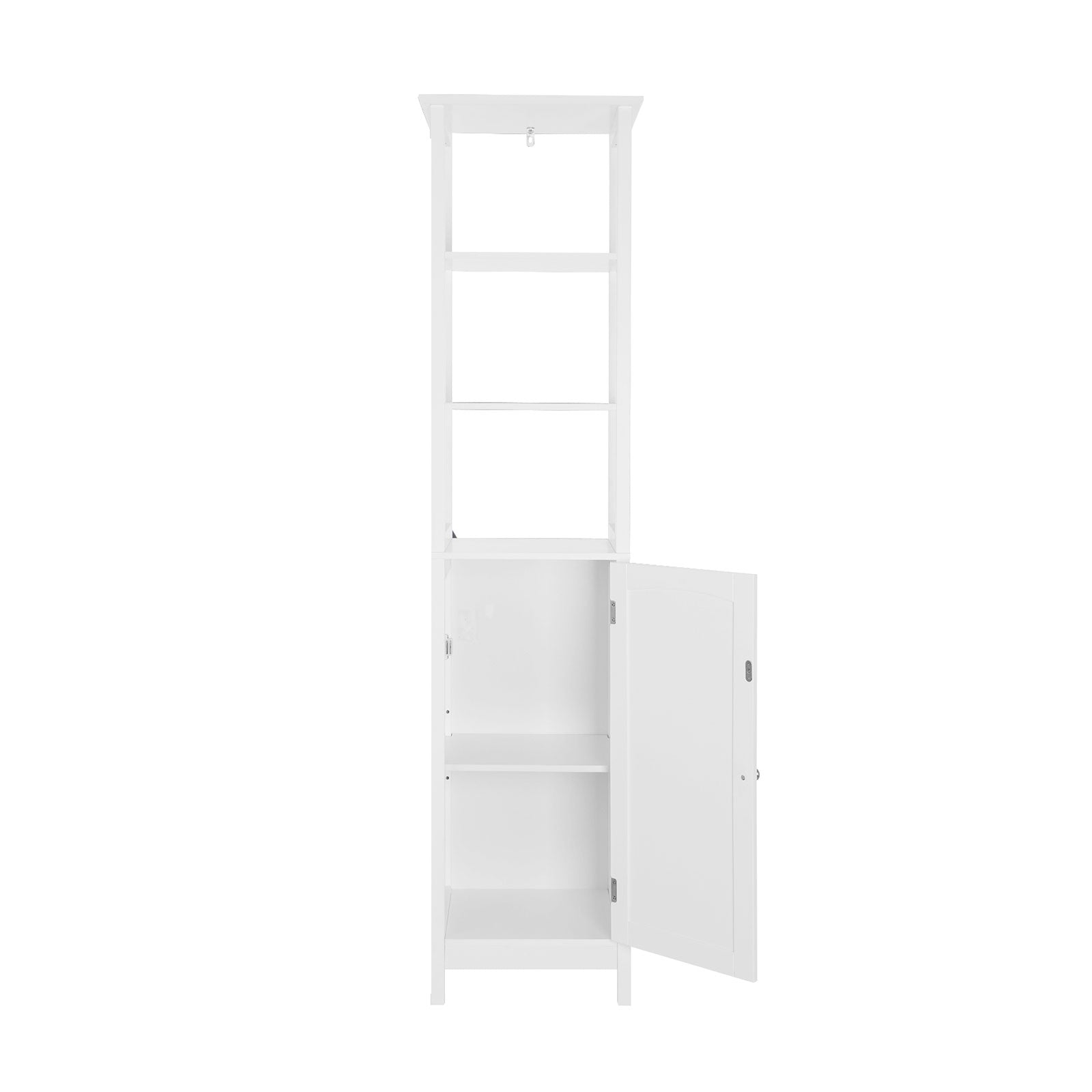 Multifunctional Tall Cabinet - Wood - White - 3-Tier Storage for Bathroom