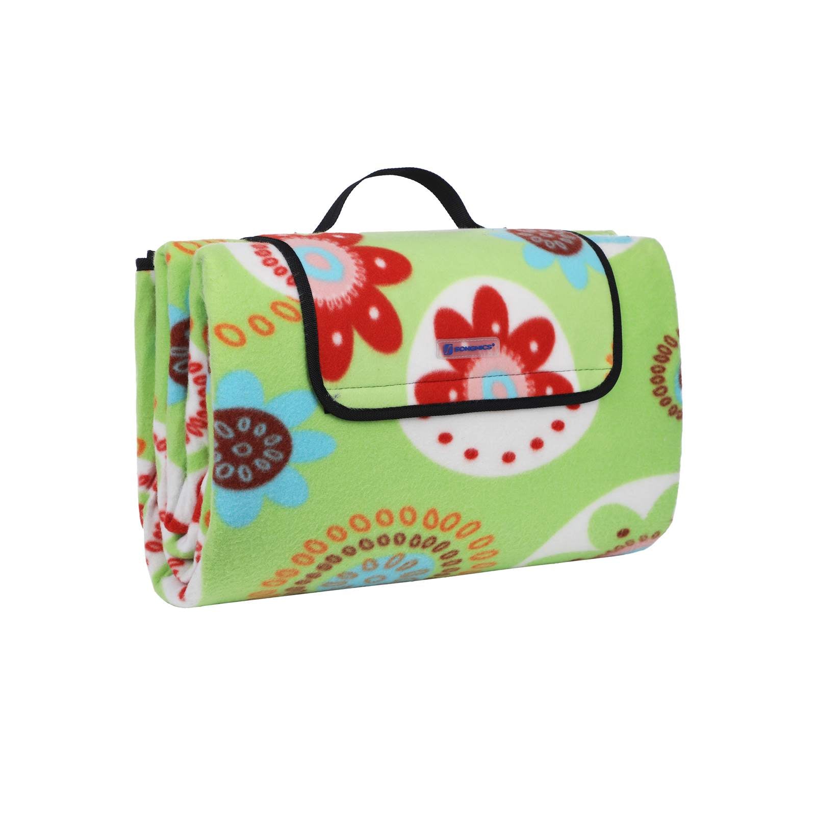 Flower Pattern Picnic Blanket - flannel + foam + aluminized film - White