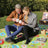 Flower Pattern Picnic Blanket - flannel + foam + aluminized film - White