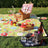 Flower Pattern Picnic Blanket - flannel + foam + aluminized film - White
