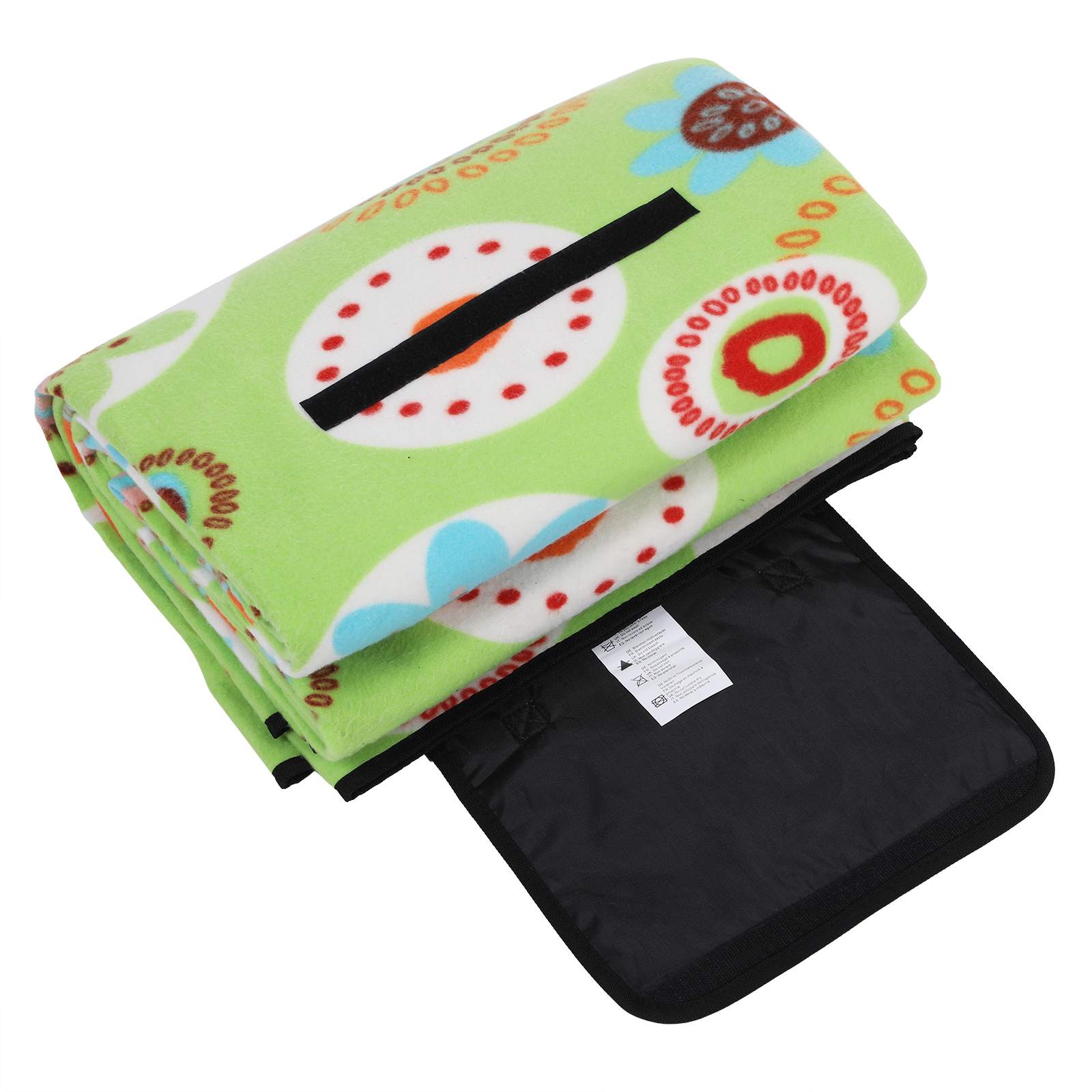 Flower Pattern Picnic Blanket - flannel + foam + aluminized film - White