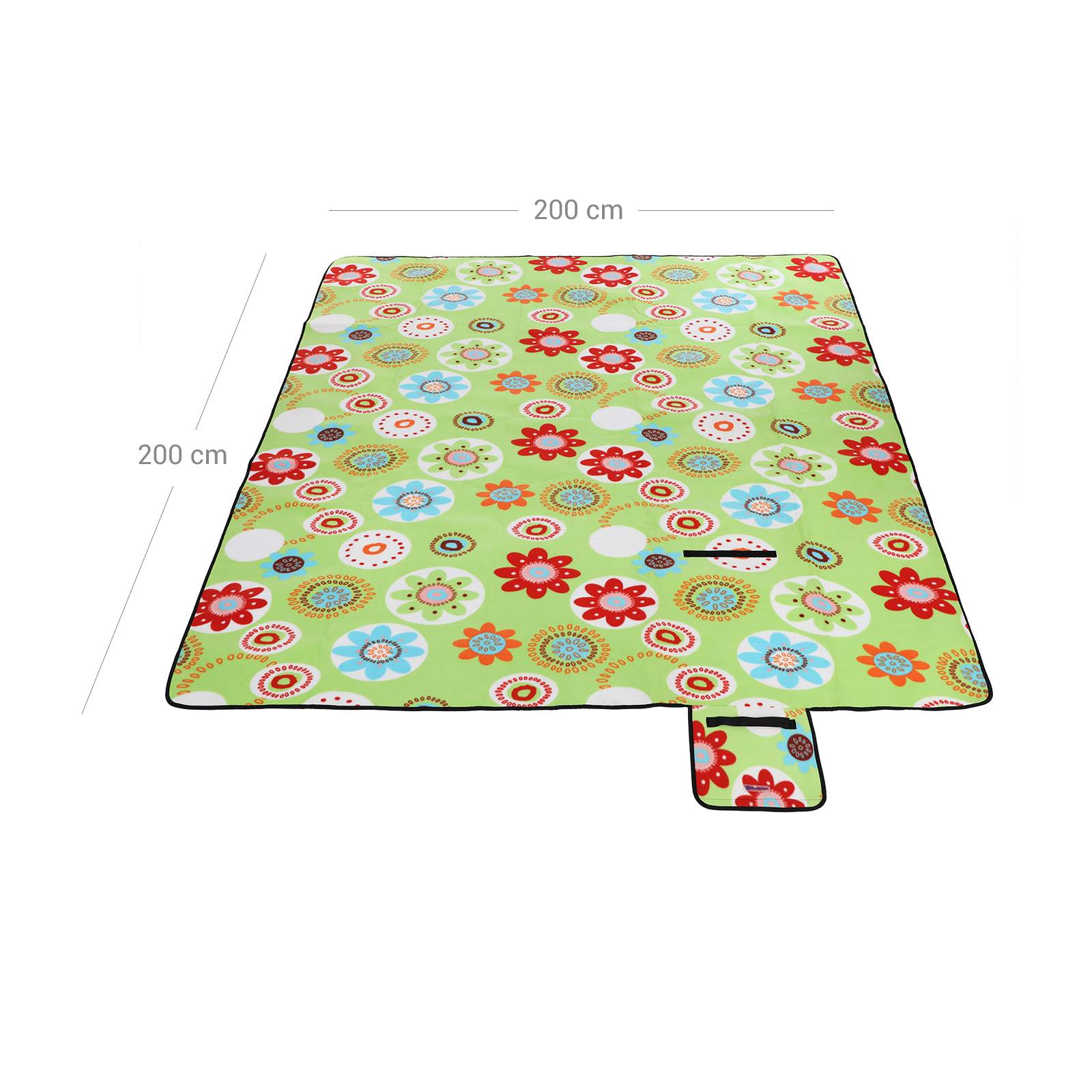 Flower Pattern Picnic Blanket - flannel + foam + aluminized film - White