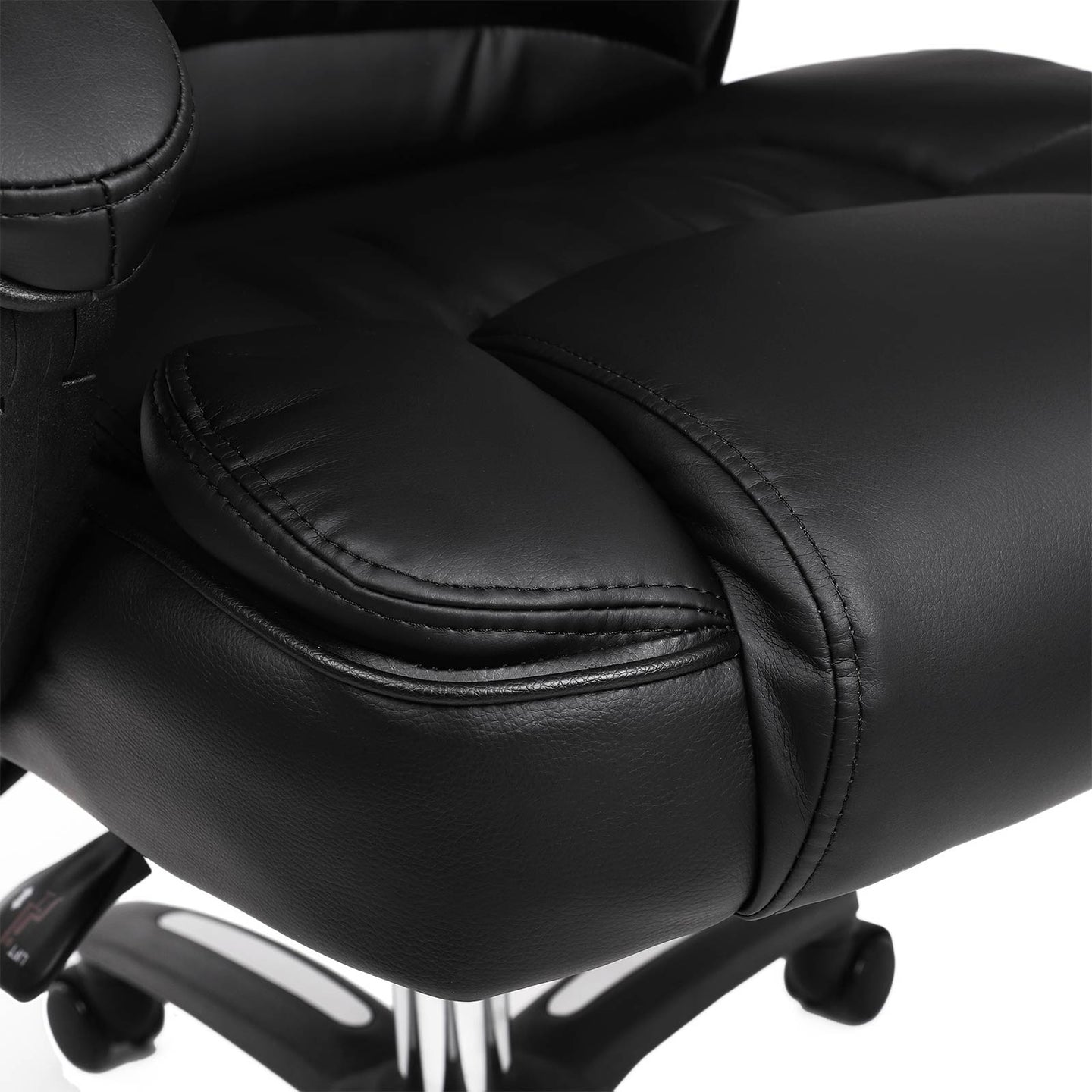 Executive Office Chair - PU Leather - Black - Foldable Headrest with Ergonomic Design