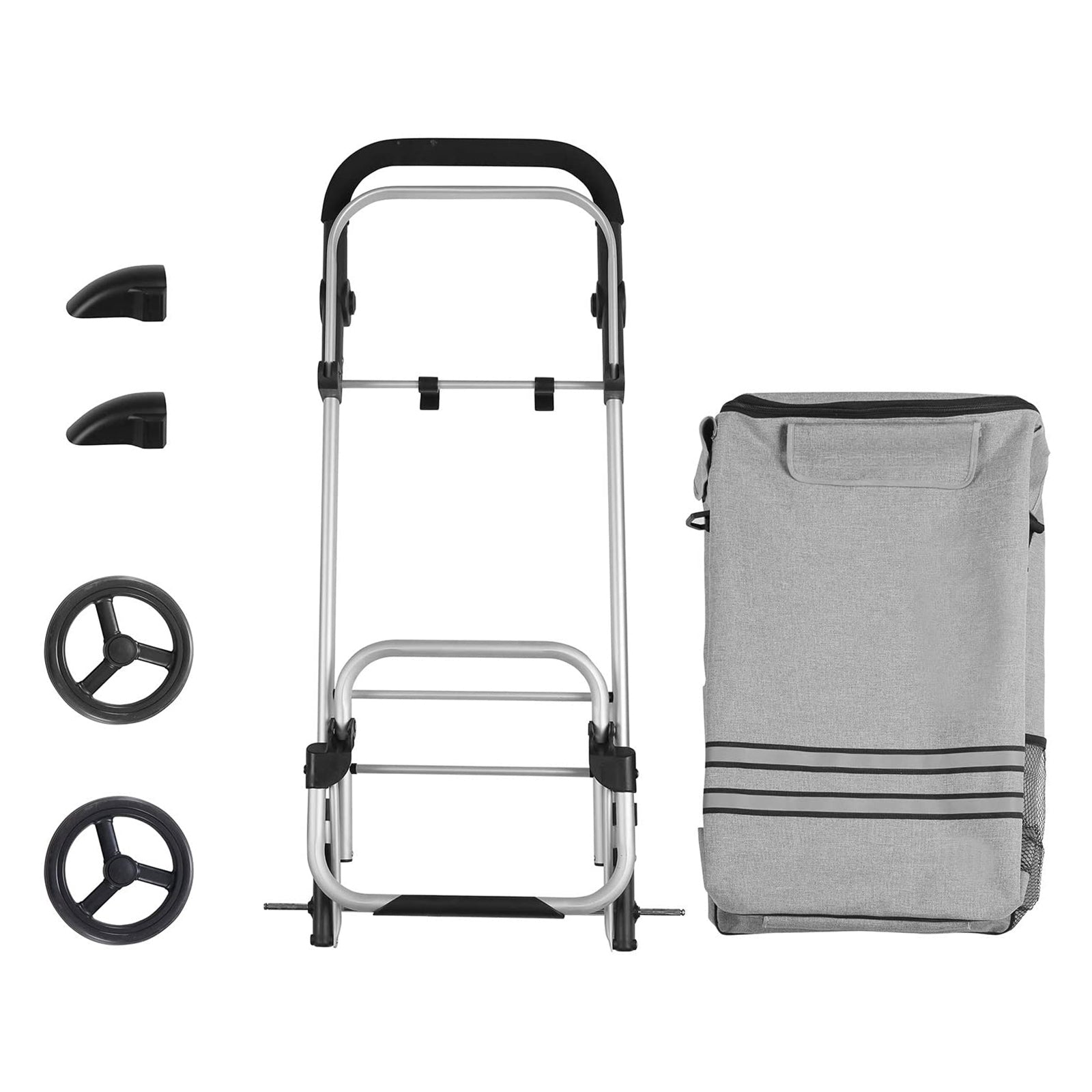 Foldable Shopping Cart - Grey - Solid Material