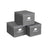 Foldable Storage Boxes Set - Fabric - Grey - Includes Clear Front Window and Lid