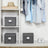 Foldable Storage Boxes Set - Fabric - Grey - Includes Clear Front Window and Lid