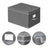 Foldable Storage Boxes Set - Fabric - Grey - Includes Clear Front Window and Lid