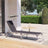 Foldable Sun Lounger - Lightweight Fabric - Dark Grey - Adjustable Backrest with Headrest and Sunshade