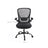 Mesh Office Chair - Fabric - Black - Ergonomic with Folding Armrests and Adjustable Lumbar Support
