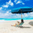Folding Beach Chair - Breathable Fabric - Blue - 4-Position Reclining Backrest