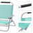 Folding Beach Chair - Breathable Fabric - Blue - 4-Position Reclining Backrest