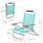 Folding Beach Chair - Breathable Fabric - Blue - 4-Position Reclining Backrest