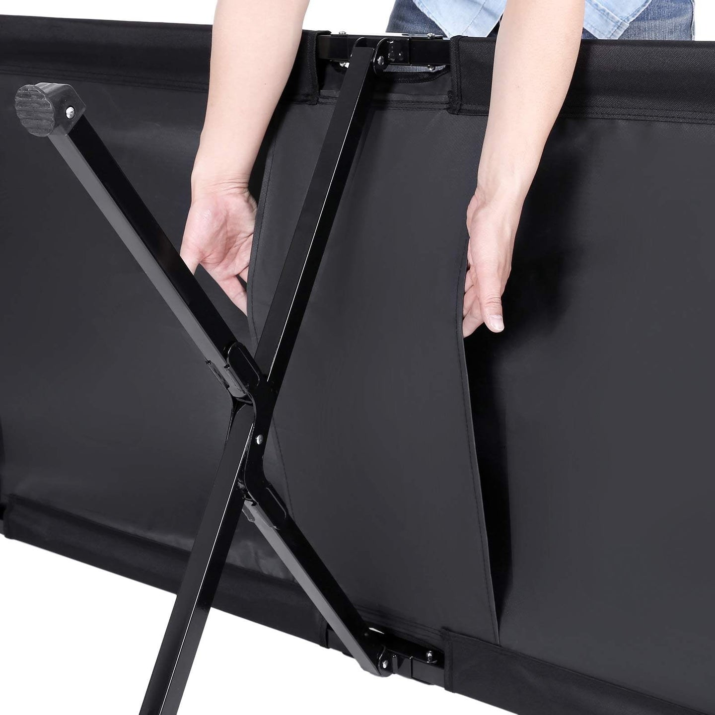 Folding Guest Bed - Metal - Black - Extra Large