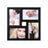 Collage Picture Frames - Wood Grain - Black - Wall Mounted Gallery Display for Four 4x6 Photos