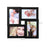 Collage Picture Frames - Wood Grain - Black - Wall Mounted Gallery Display for Four 4x6 Photos