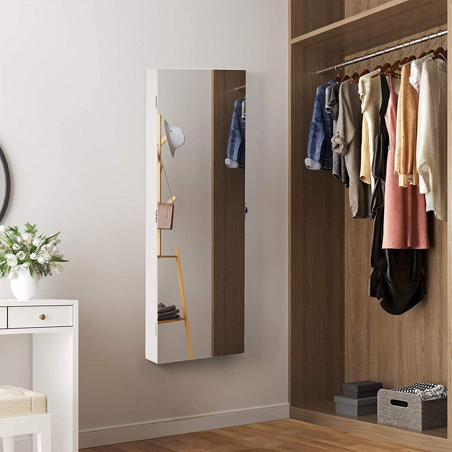 Frameless Jewellery Cabinet - Mirrored