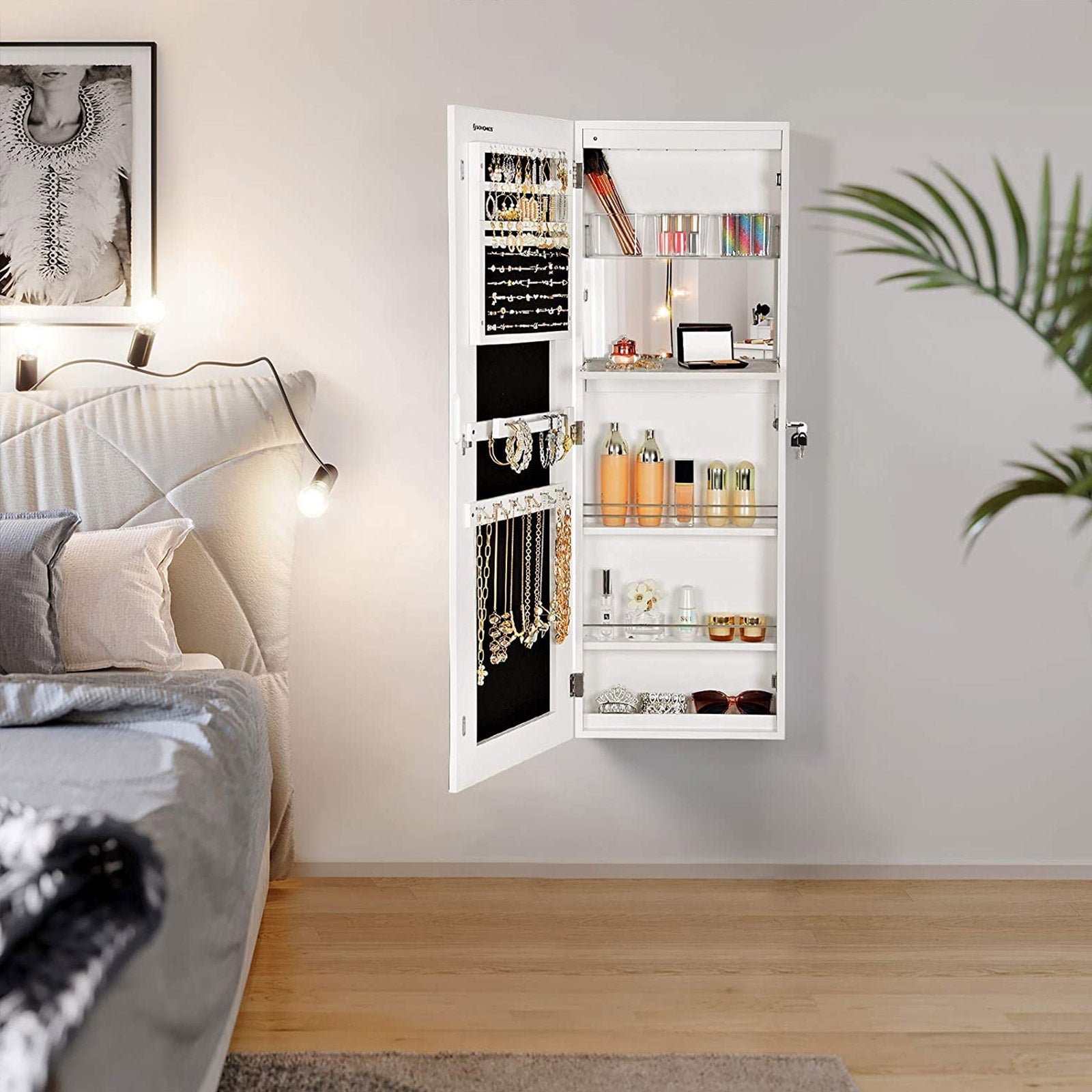 Frameless Jewellery Cabinet - Mirrored
