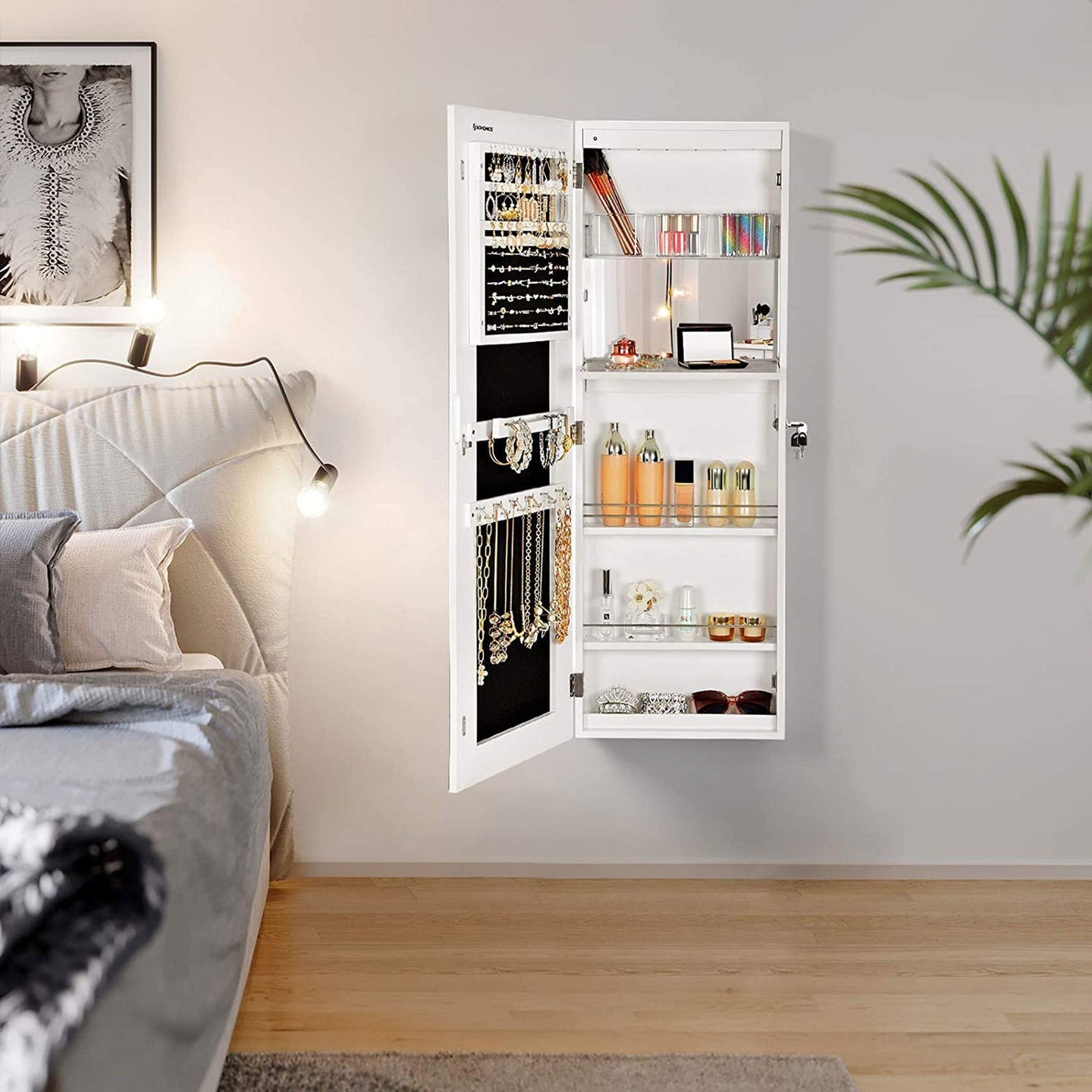 Frameless Jewellery Cabinet - Mirrored