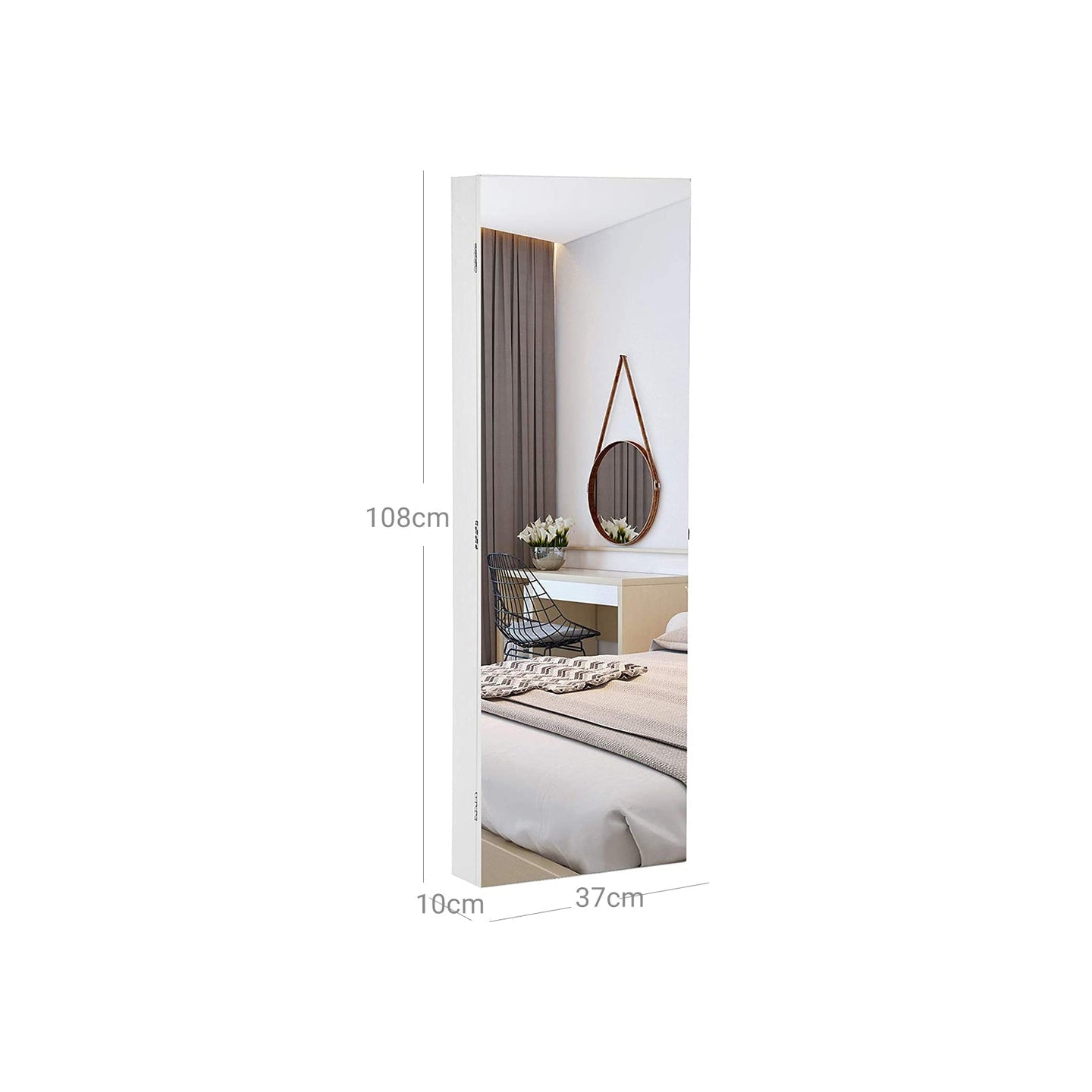 Frameless Jewellery Cabinet - Mirrored