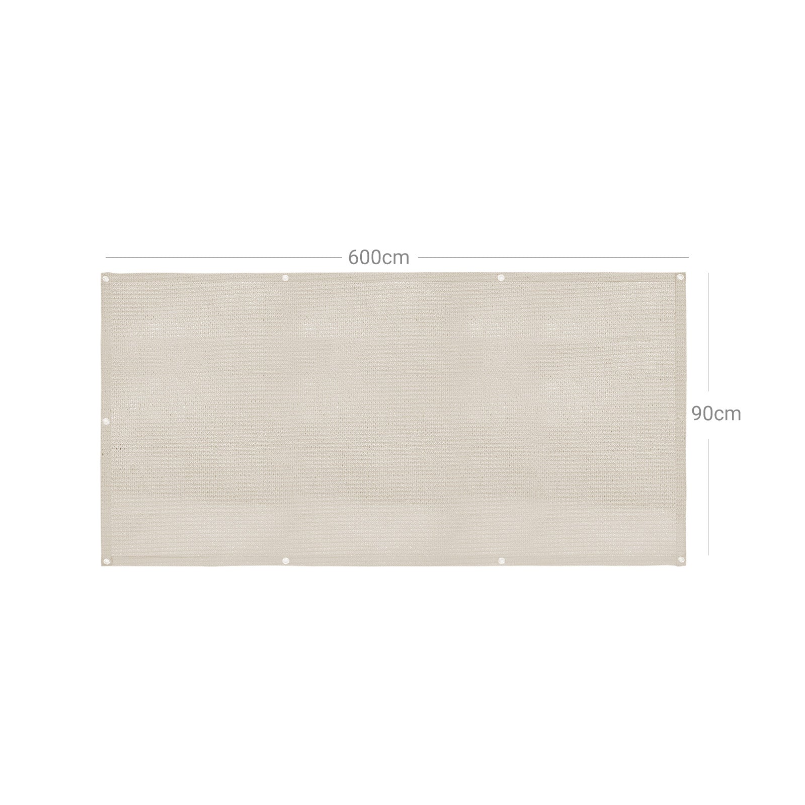 Balcony Terrace Privacy Protector - Water-Repellent Polyester - Smoky Grey - Includes Rope and Aluminium Eyelets