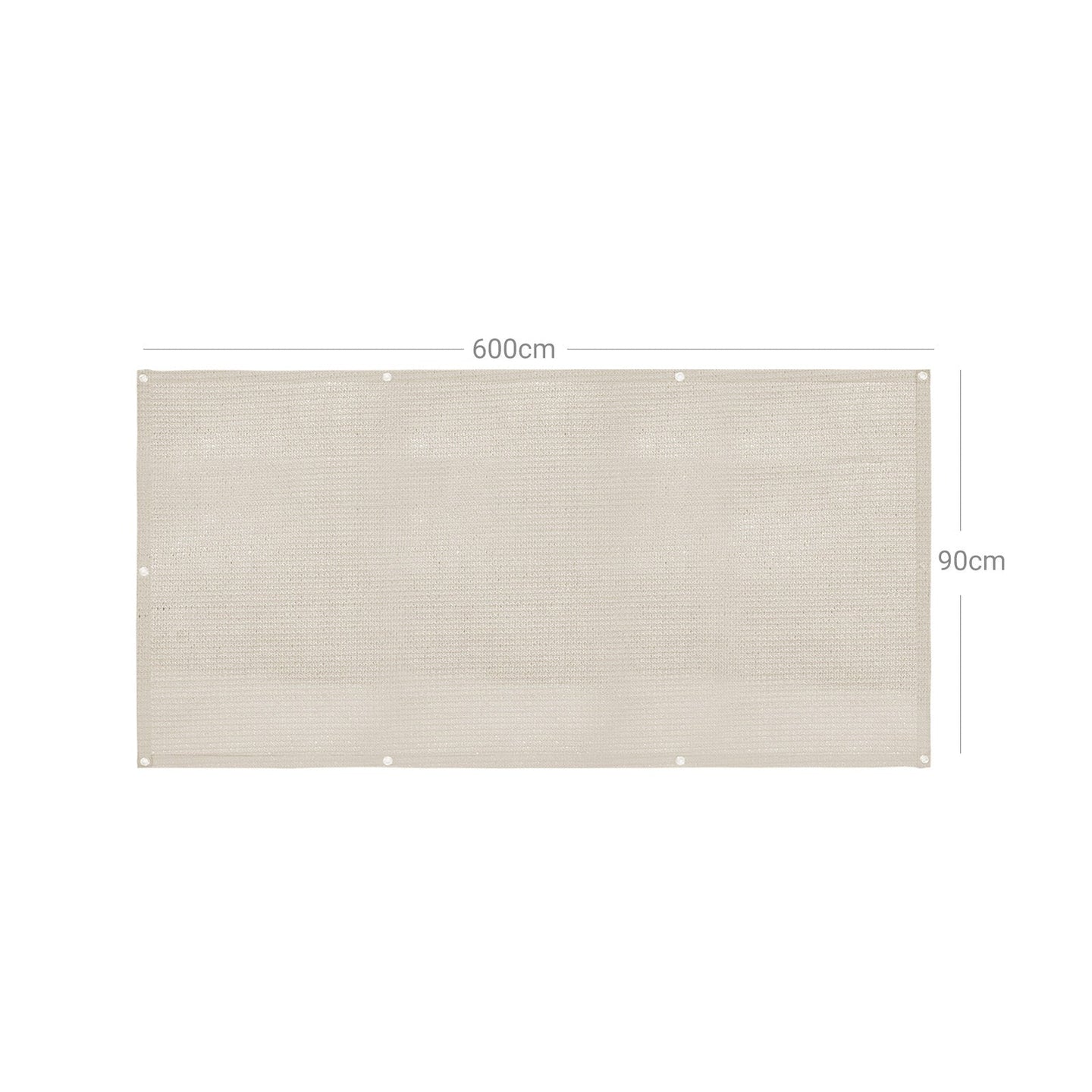 Balcony Terrace Privacy Protector - Water-Repellent Polyester - Smoky Grey - Includes Rope and Aluminium Eyelets