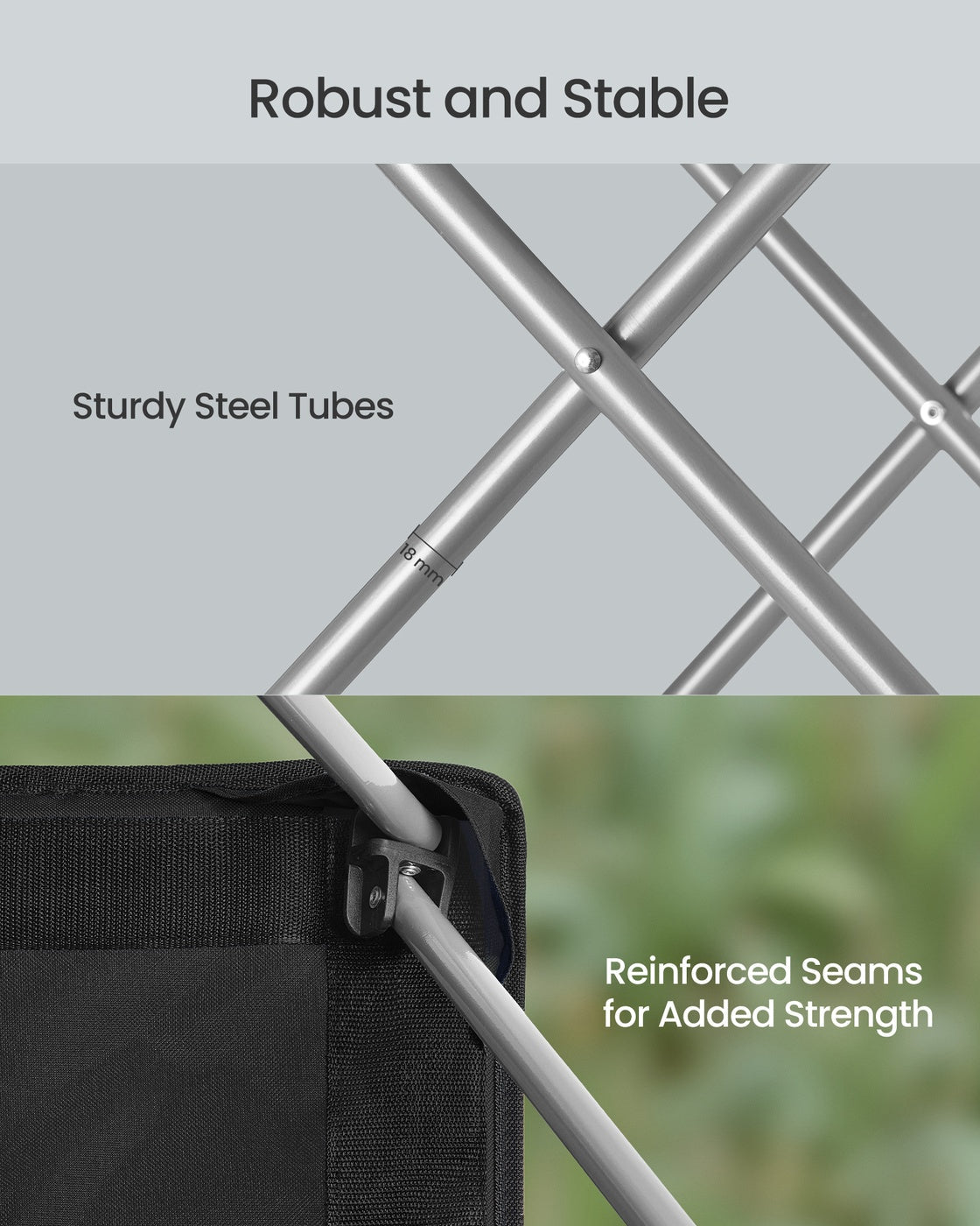 Folding Outdoor Chair - 24L - Steel - Wide Seat