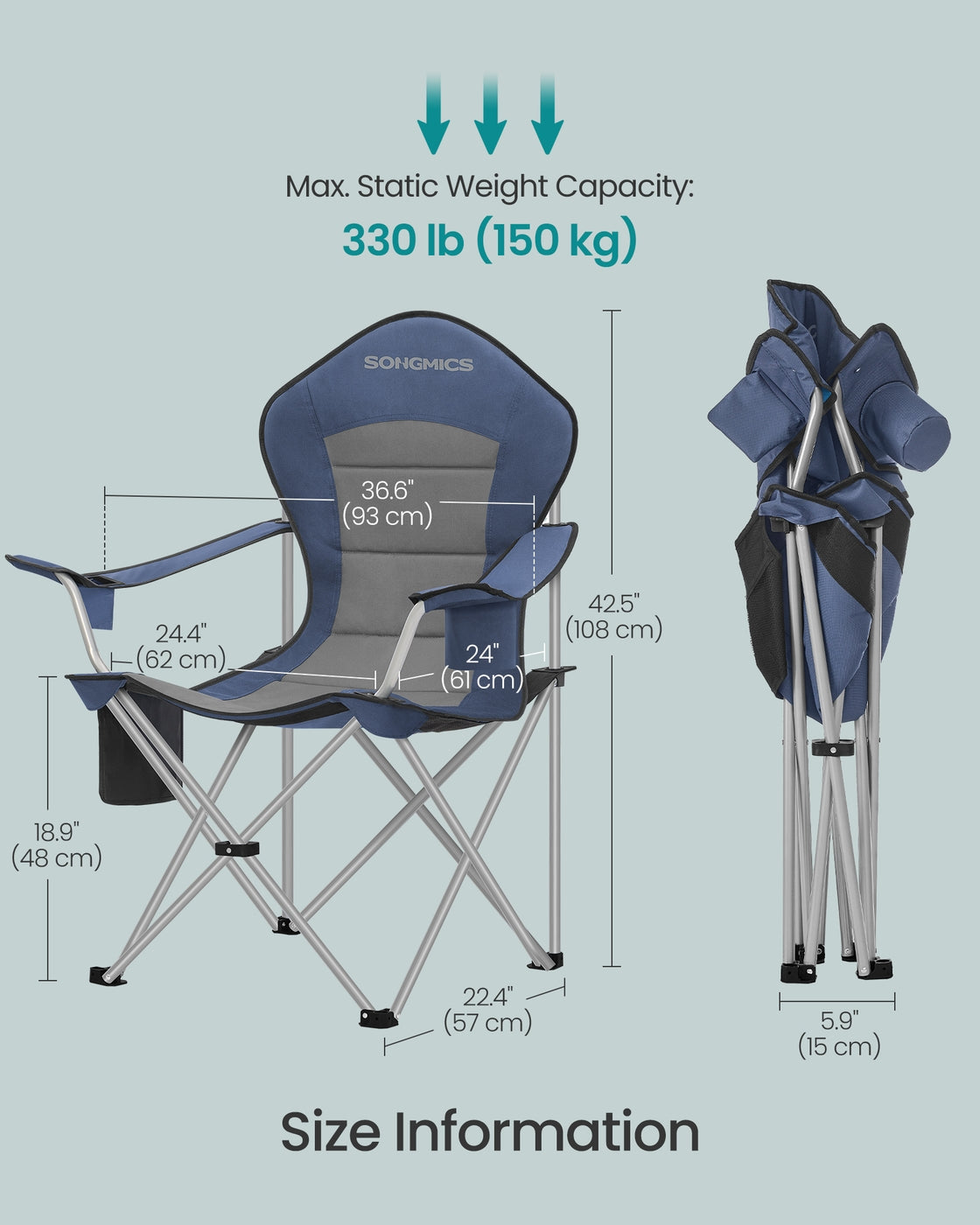 Folding Outdoor Chair - Steel - Portable
