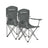 Set of 2 Heavy Duty Folding Camping Chairs - Fabric - Slate Grey - Comfortable with Cup Holder